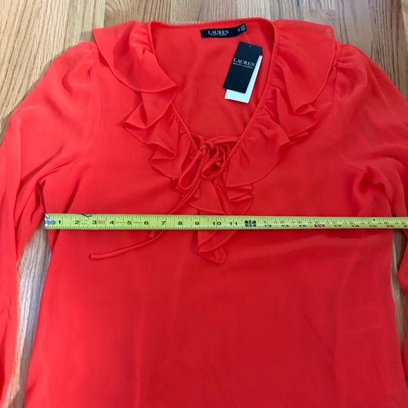 Lauren Ralph Lauren Women’s Orange Long Sleeve Blouse - Picture 10 of 11